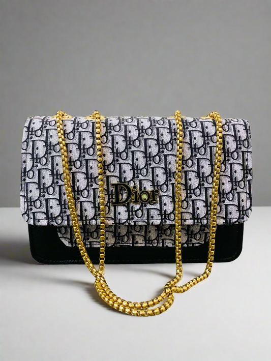 Diora Luxe Crossbody Bag - Black and White Combo - Dior Branded