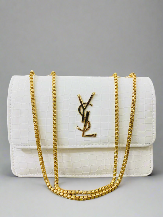 Gaby vanity YSL Crossbody bag in patent leather - White Colour